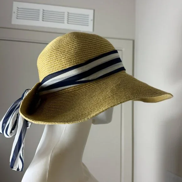 Jendi Women's Wide Brim Sun Hat with ribbon - Picture 7 of 11